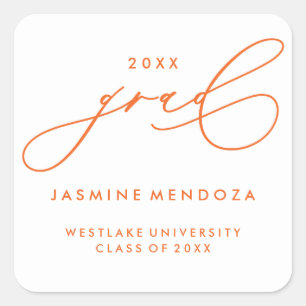 SIMPLE WHIMSICAL CALLIGRAPHY GRADUATION STICKER
