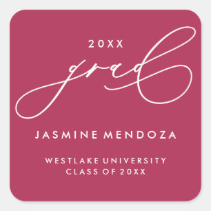 SIMPLE WHIMSICAL CALLIGRAPHY GRADUATION STICKER