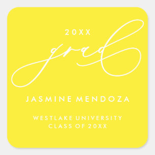 SIMPLE WHIMSICAL CALLIGRAPHY GRADUATION STICKER