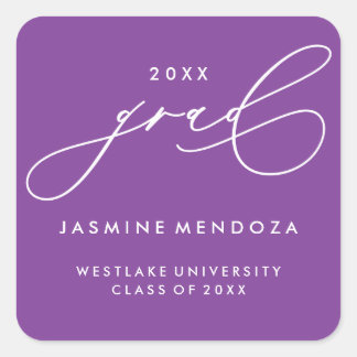 SIMPLE WHIMSICAL CALLIGRAPHY GRADUATION STICKER