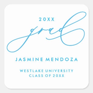 SIMPLE WHIMSICAL CALLIGRAPHY GRADUATION STICKER