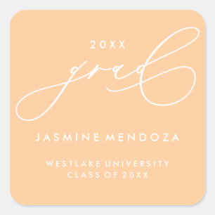 SIMPLE WHIMSICAL CALLIGRAPHY GRADUATION STICKER