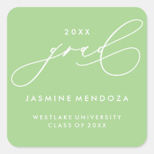 SIMPLE WHIMSICAL CALLIGRAPHY GRADUATION STICKER