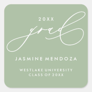 SIMPLE WHIMSICAL CALLIGRAPHY GRADUATION STICKER
