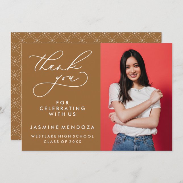 SIMPLE WHIMSICAL CALLIGRAPHY GRADUATION THANK YOU (Front/Back)