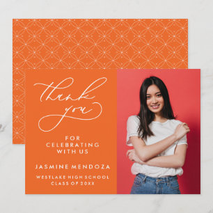 SIMPLE WHIMSICAL CALLIGRAPHY GRADUATION THANK YOU CARD