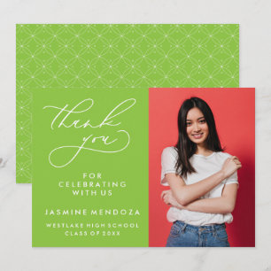 SIMPLE WHIMSICAL CALLIGRAPHY GRADUATION THANK YOU CARD