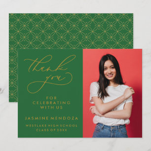 SIMPLE WHIMSICAL CALLIGRAPHY GRADUATION THANK YOU CARD