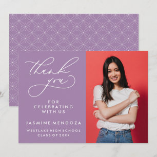 SIMPLE WHIMSICAL CALLIGRAPHY GRADUATION THANK YOU CARD