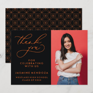 SIMPLE WHIMSICAL CALLIGRAPHY GRADUATION THANK YOU CARD