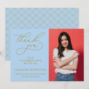 SIMPLE WHIMSICAL CALLIGRAPHY GRADUATION THANK YOU CARD