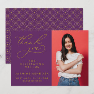 SIMPLE WHIMSICAL CALLIGRAPHY GRADUATION THANK YOU CARD