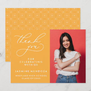 SIMPLE WHIMSICAL CALLIGRAPHY GRADUATION THANK YOU CARD