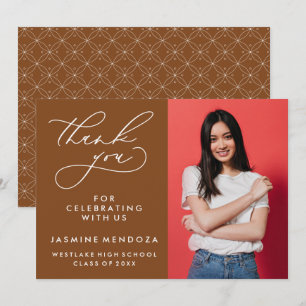 SIMPLE WHIMSICAL CALLIGRAPHY GRADUATION THANK YOU CARD