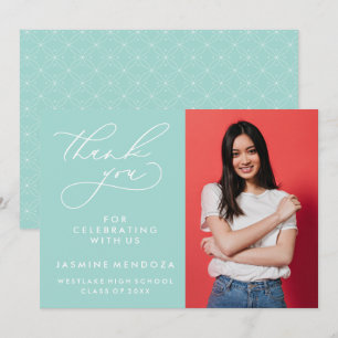 SIMPLE WHIMSICAL CALLIGRAPHY GRADUATION THANK YOU CARD