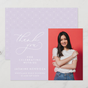 SIMPLE WHIMSICAL CALLIGRAPHY GRADUATION THANK YOU CARD