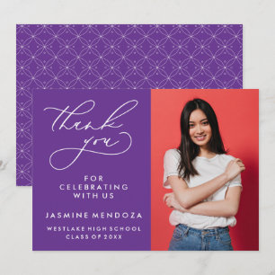 SIMPLE WHIMSICAL CALLIGRAPHY GRADUATION THANK YOU CARD