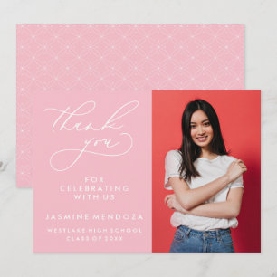 SIMPLE WHIMSICAL CALLIGRAPHY GRADUATION THANK YOU CARD