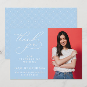 SIMPLE WHIMSICAL CALLIGRAPHY GRADUATION THANK YOU CARD