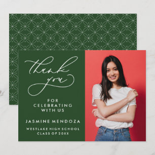 SIMPLE WHIMSICAL CALLIGRAPHY GRADUATION THANK YOU CARD