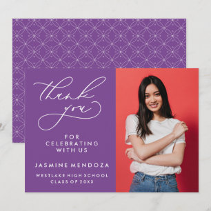 SIMPLE WHIMSICAL CALLIGRAPHY GRADUATION THANK YOU CARD