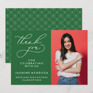 SIMPLE WHIMSICAL CALLIGRAPHY GRADUATION THANK YOU CARD