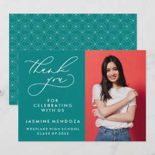 SIMPLE WHIMSICAL CALLIGRAPHY GRADUATION THANK YOU CARD