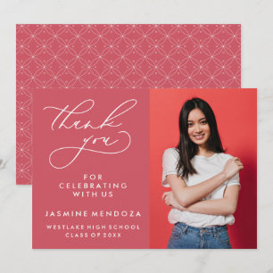 SIMPLE WHIMSICAL CALLIGRAPHY GRADUATION THANK YOU CARD