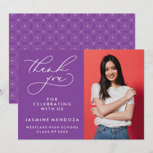SIMPLE WHIMSICAL CALLIGRAPHY GRADUATION THANK YOU CARD