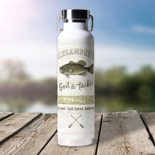 Simple Whimsical Fun Fishing Fisherman Bait  Water Bottle