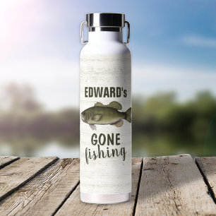 Simple Whimsical Fun Fishing Fisherman Bait   Water Bottle