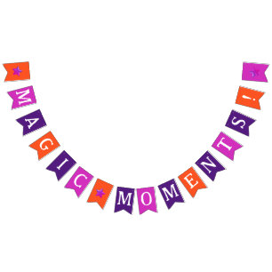 Simple Whimsical Girly Colourful Glitter Stars Bunting