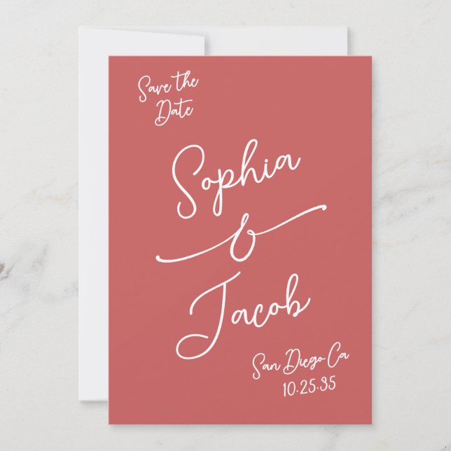Simple Whimsical Hand Drawn Save the Date Photo (Front)
