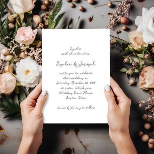 Simple Whimsical Handwritten Script Wedding Invitation