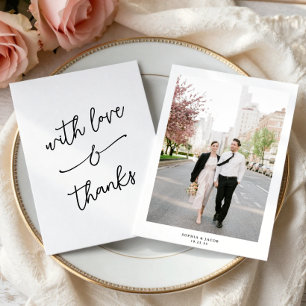 Simple Whimsical Love and Thanks Handwritten Thank You Card