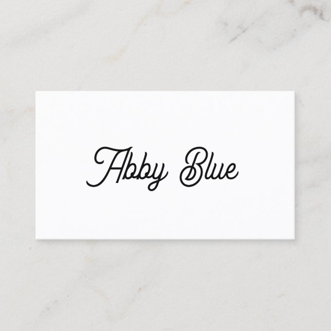 Simple Whimsical Script Font  Business Card (Front)