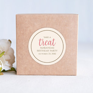 Simple Whimsical Script Fun Cute Party Treat  Classic Round Sticker