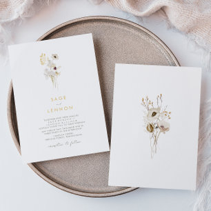 Simple Whimsical Wildflower Wedding Invitation