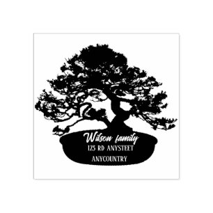 Simple Whimsy Bonsai Botanical Family Name and Add Rubber Stamp