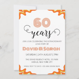 simple white 60th wedding anniversary invitations