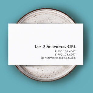 Simple White Accountant Business Card