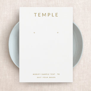 Simple White Add Your Logo Earring Display Card