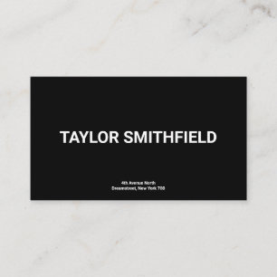 Simple White and Black Custom Type Font Modern Business Card