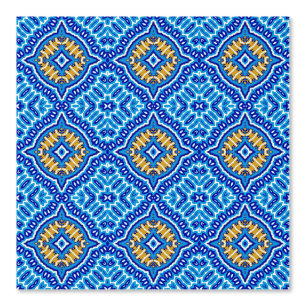 Simple White and Blue Mediterranean Style Pattern Wallpaper