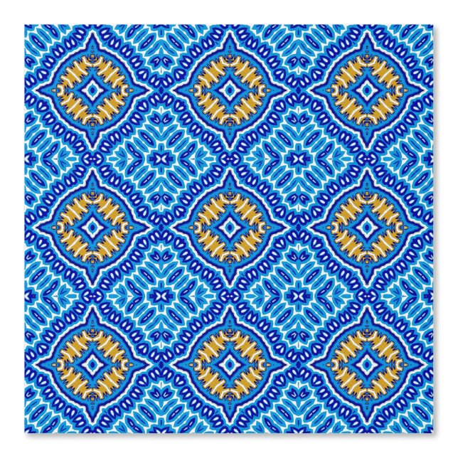  Simple White and Blue Mediterranean Style Pattern Wallpaper (Front)