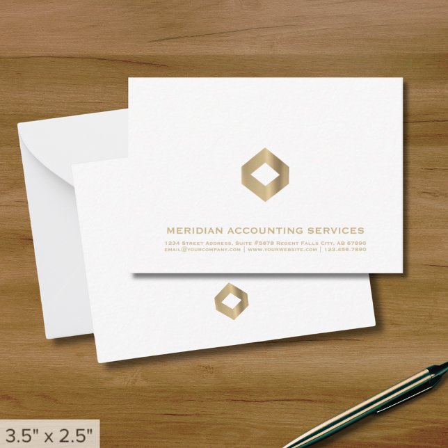 Simple White and Gold Business Card (Creator Uploaded)