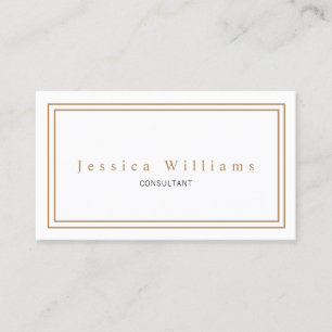 Simple White and Gold Elegant Professional Business Card