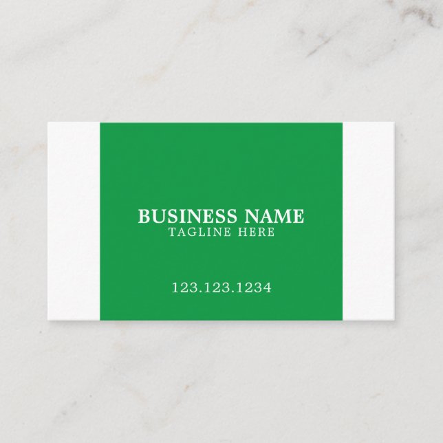 Simple White and Green Lawn Care Grass Cutting Business Card (Front)