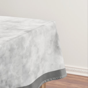 Simple White and Grey Marble Tablecloth