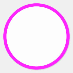 Simple White and Magenta Border Classic Round Sticker